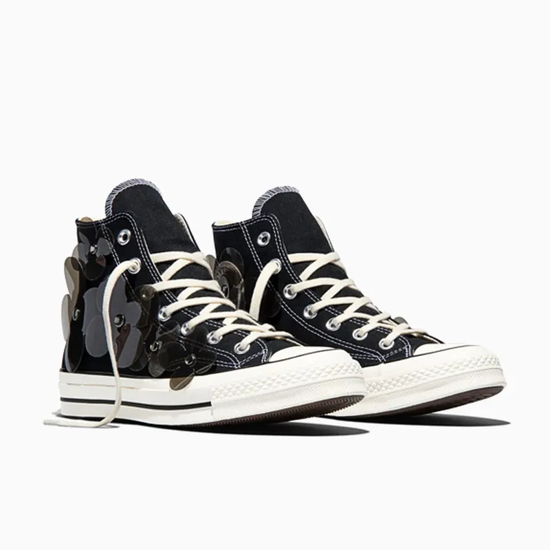 Converse Chuck 70 Hi 3-D Flourish Black Translucent Flowers (A20662C)