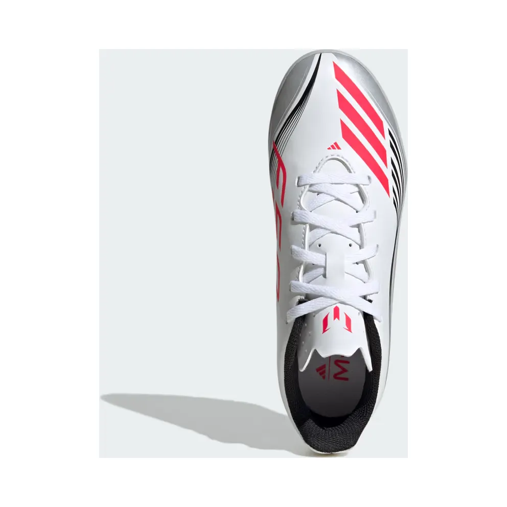 adidas F50 Messi Club Turf Boots Kids “Cloud White / Lucid Red / Silver Metallic” (JP7453)