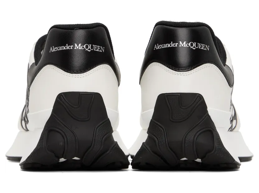 Alexander McQueen White & Black Sprint Sneakers (691342WIC95) (2)