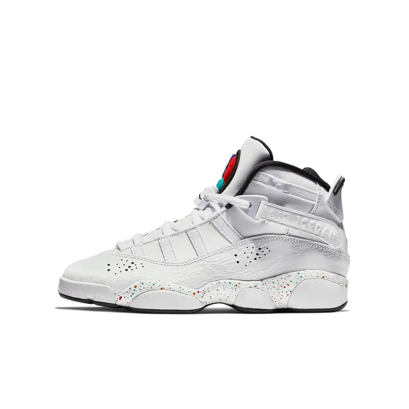 Jordan 6 Rings Confetti (GS) White/Black-White-Grey Fog (323419-100)