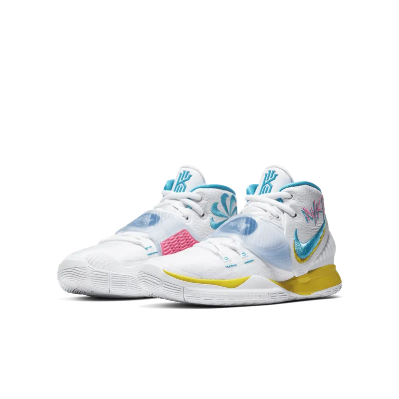 Nike Kyrie 6 90s (GS) White/Opti Yellow-Digital Pink-Blue Fury (BQ5599-101)