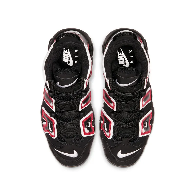 Nike Air More Uptempo Black White Laser Crimson (GS) Black/White-Laser Crimson (415082-010)