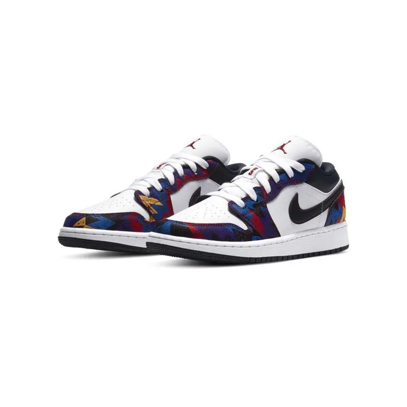 Jordan 1 Low Nothing But Net (GS) White/Dark Obsidian-Team Red (CZ8657-100)
