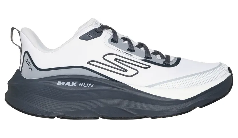 Skechers Waterproof: Max Run – Vorteza Sneaker Wit/Houtskool