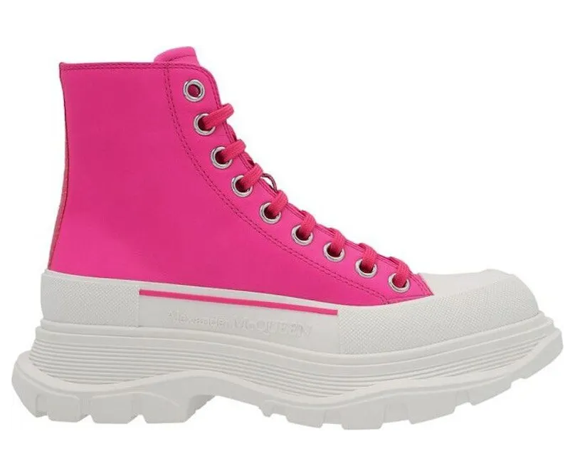 Alexander McQueen Leather Tread Slick Boot Pink White (702041WHZ625658)