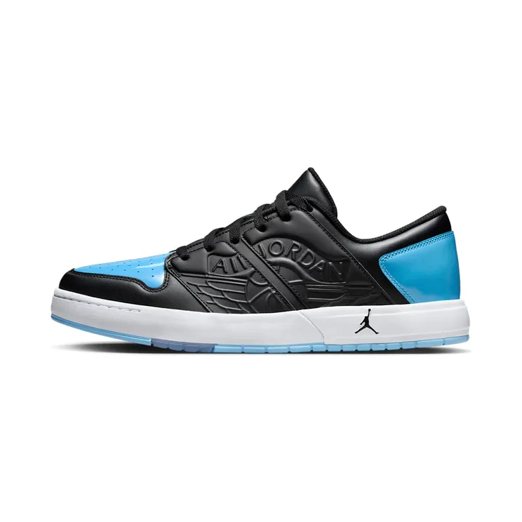 Jordan Nu Retro 1 Low Black White Football Grey University Blue (DV5141-004)