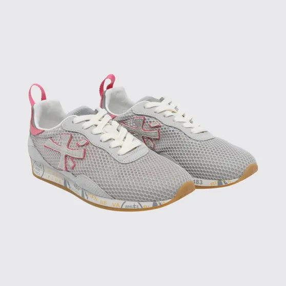 Premiata Mesh and Leather Runsead Sneakers White (RUNSEAD8108)