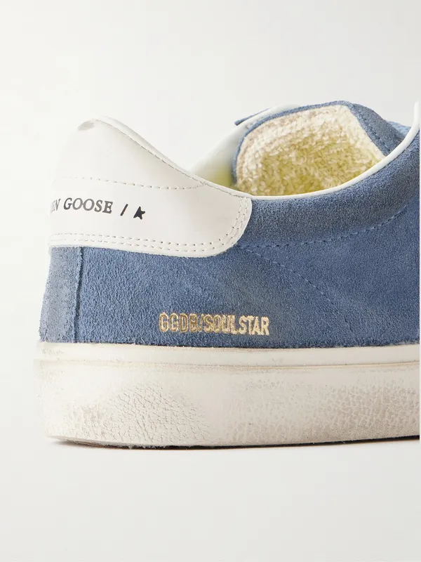 Golden Goose Soul Star Leather-Trimmed Suede Sneakers Blue (GMF00464.F008756) (5)