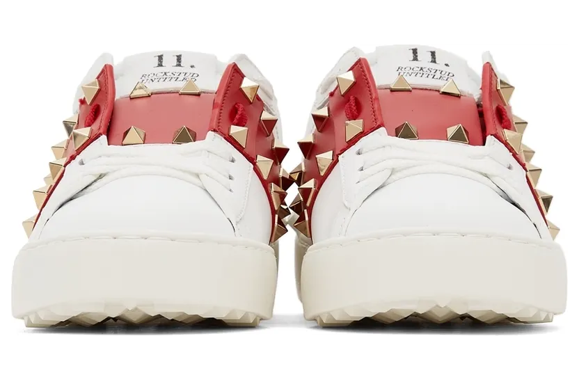 Valentino Garavani ’11’ Rockstud Untitled Slip-On “White/Red” (WW2S0AB8ZTN) (2)