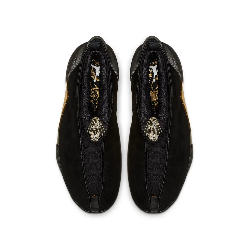 Jordan 15 Retro Doernbecher 2018 (GS) Black/White-Metallic Gold (BV7110-017)