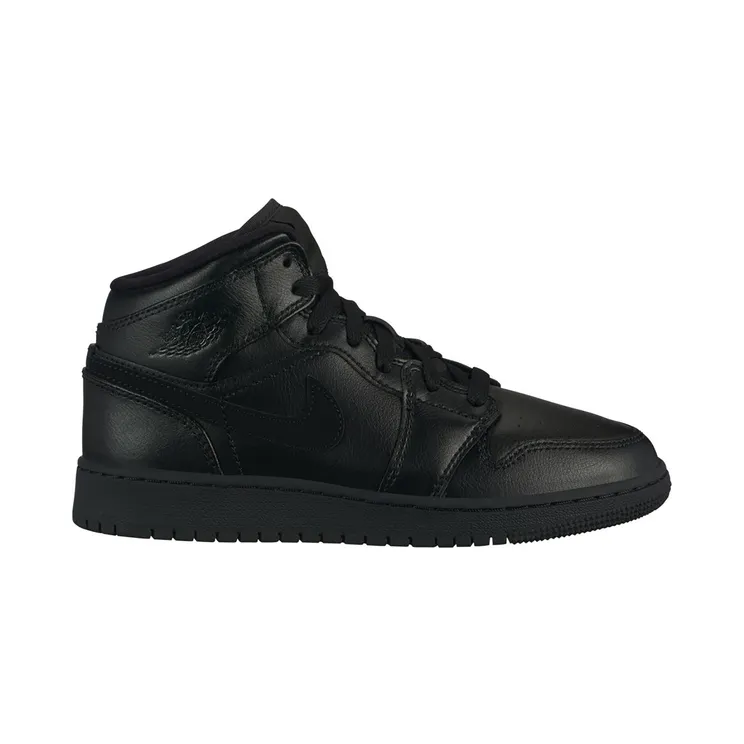 Air Jordan 1 Mid ‘Deep Black’ Black/Black/Black (554725-090)