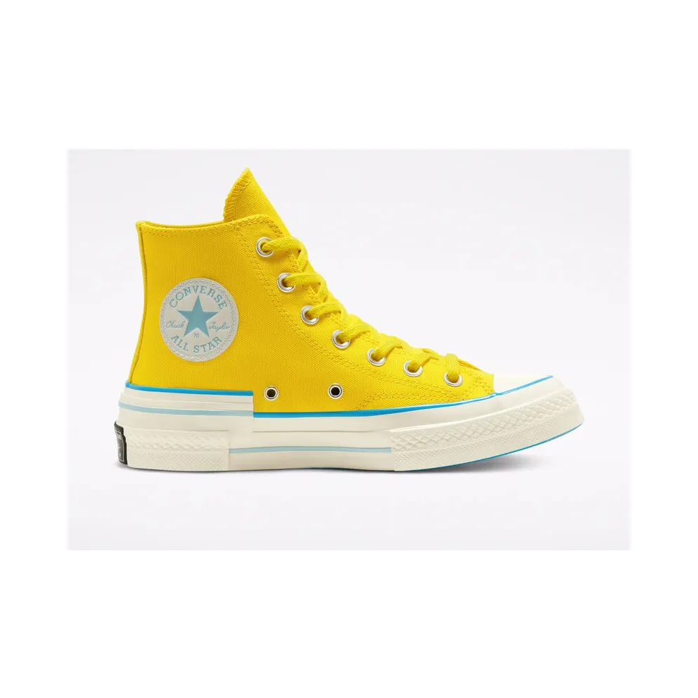 Converse Chuck 70 High ‘Popped Color – Speed Yellow’ Speed Yellow/Sail Blue/Egret (568801C)