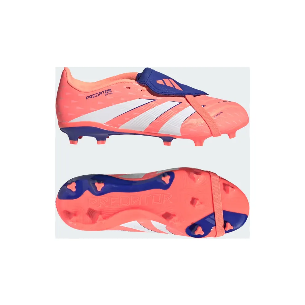 adidas Predator League Fold-over Tongue Firm/multi-ground Boots Kids “Signal Coral / Cloud White / Beam Orange” (JP9918)