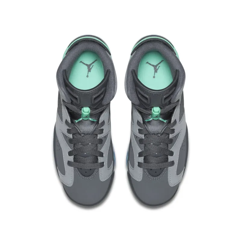 Jordan 6 Retro Green Glow (GS) Cement Grey/Green Glow-Dark Grey-Gorge Green (543390-005)
