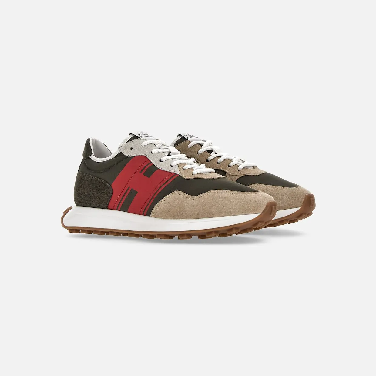 Sneakers Hogan H601 Red Brown Beige (HXM6010EG014B700ZB)