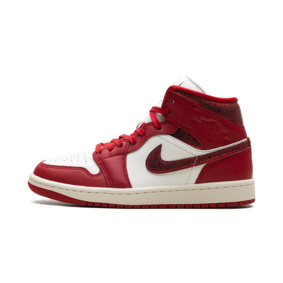 Air Jordan 1 Mid “Red Cracked Leather” (HJ9337-106)