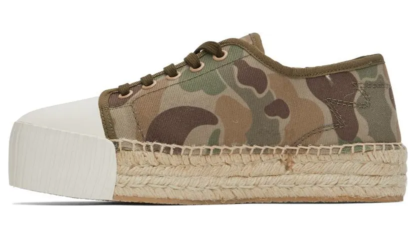 Palm Angels Khaki Lace-Up Espadrille Sneakers (PWIB003S22FAB0035600) (3)