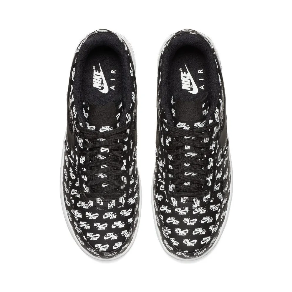 Nike Air Force 1 Low All Over Logo Black Black/Black-White (AH8462-001)