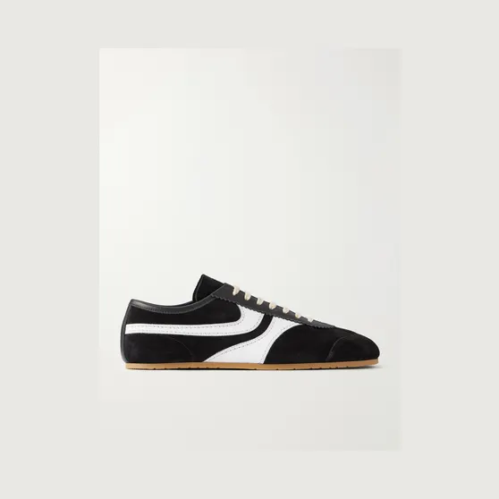 Dries Van Noten Leather-Trimmed Suede Sneakers Black (262-021700-0133)