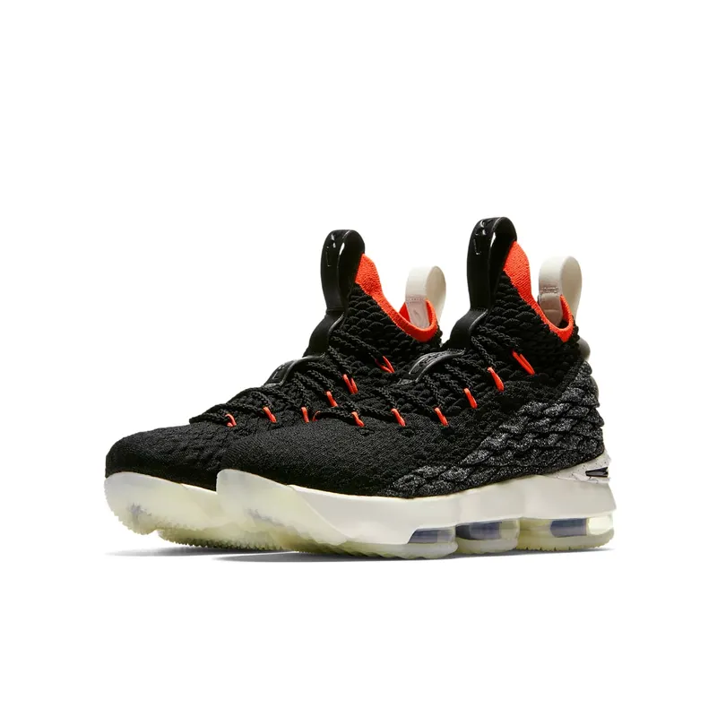 Nike LeBron 15 Black Bright Crimson (GS) Black/Sail-Bright Crimson (AQ6176-002)