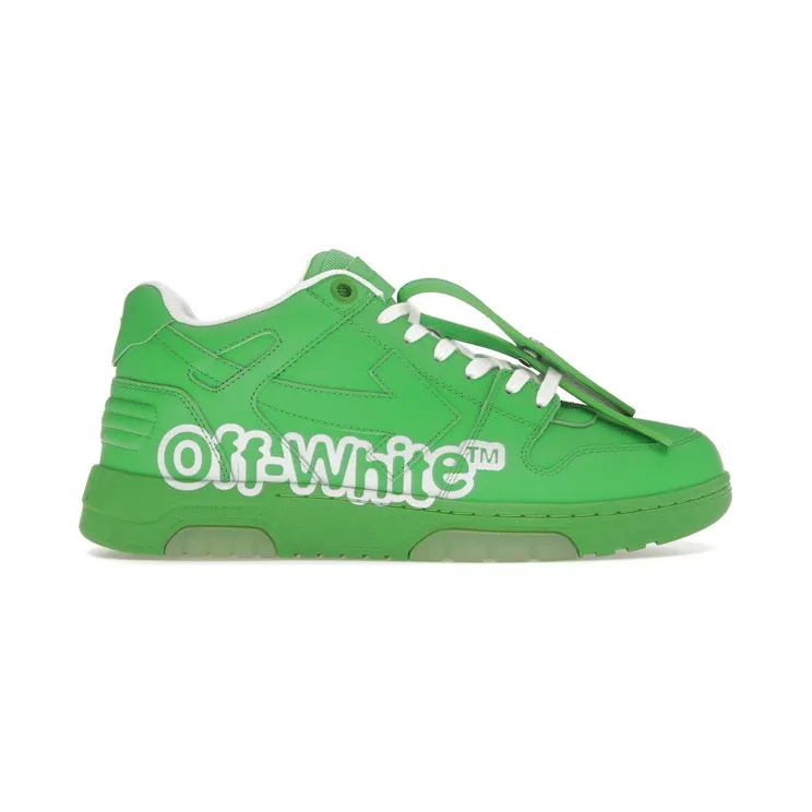 OFF-WHITE Out Of Office OOO Low Tops Green White (OMIA189S22LEA0045501)