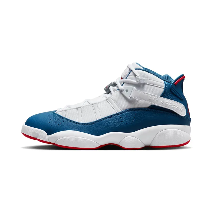 Jordan 6 Rings “White / University Red / Light Steel Grey / True Blue” (322992-140)