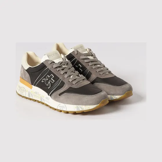 Premiata Lander Suede and Nylon Sneakers Black (LANDER7207)