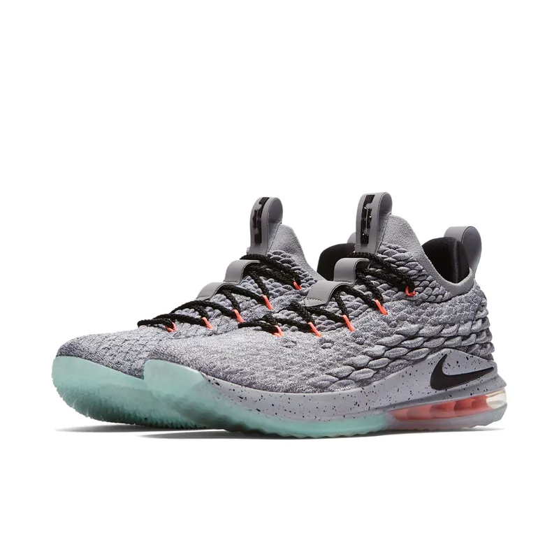 Nike LeBron 15 Low Melon Cool Grey/Black-Teal Tint-Sunset (AO1755-005)