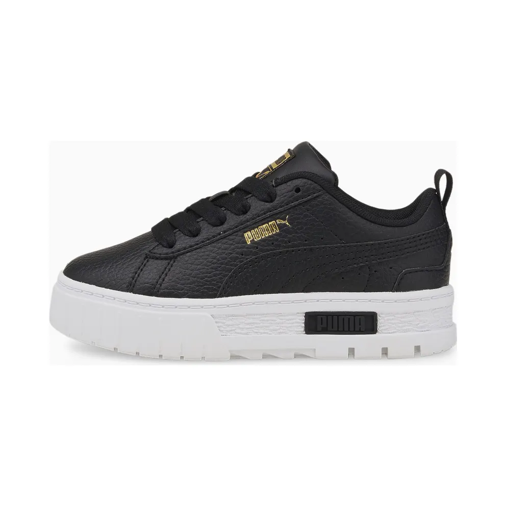 Puma Mayze Leather Kinder Schwarz (384528-02)