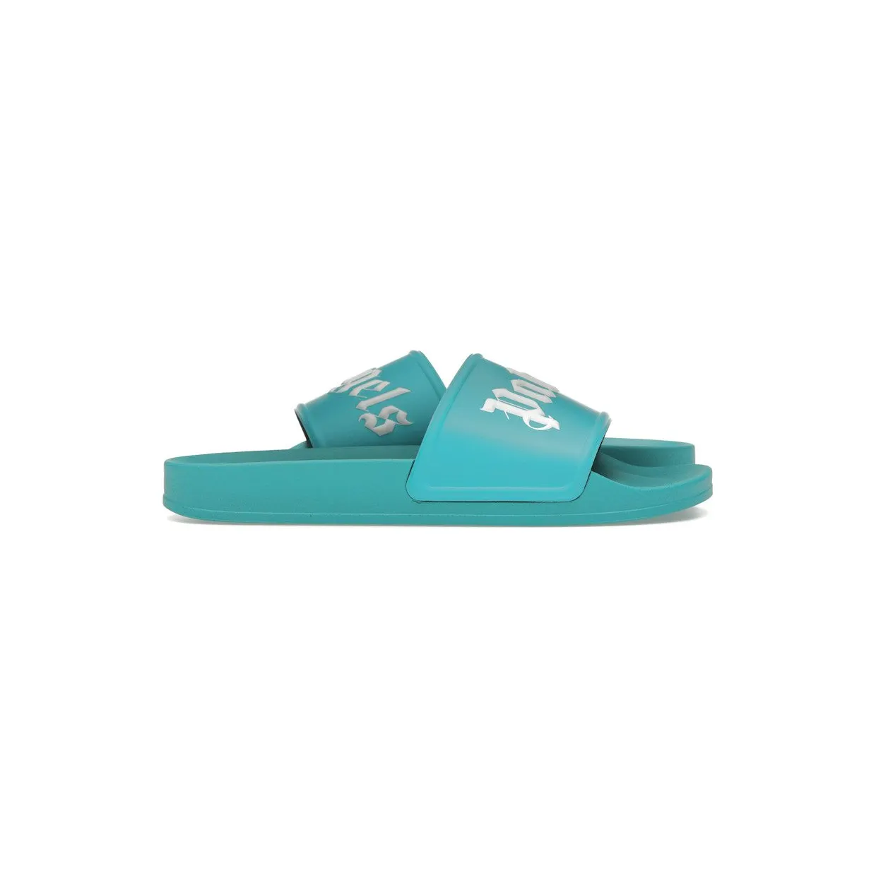 Palm Angels Logo Pool Slides Light Blue (PMIC001S23PLA0014001)