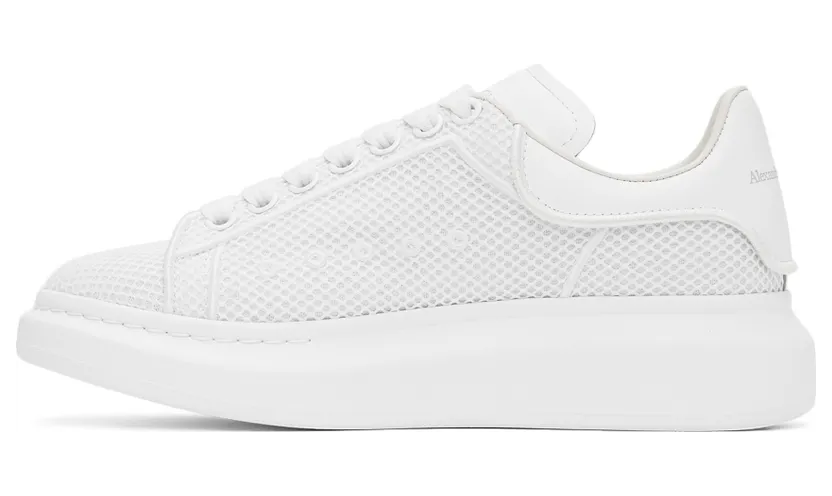 Alexander McQueen White Mesh & Leather Oversized Sneakers (668700WIAFD) (3)