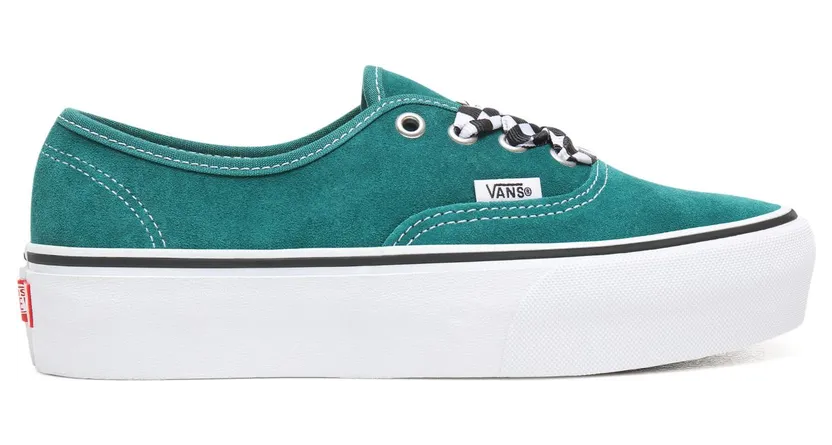 VANS Checkerboard Lace Authentic Platform 2.0 Schoenen (Groen)
