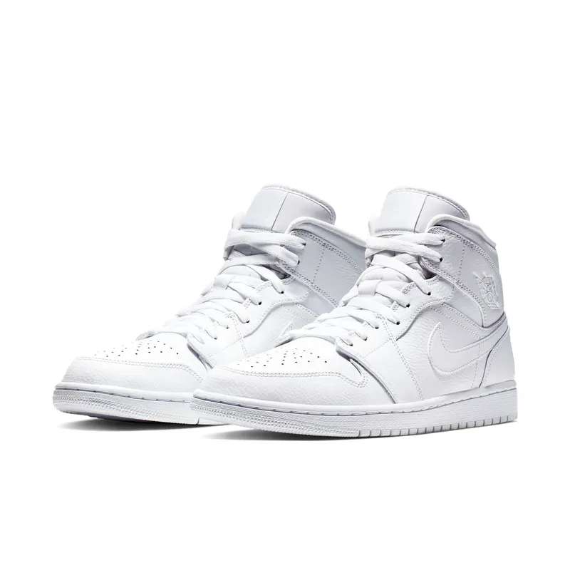 Air Jordan Nike AJ I 1 Mid Triple White (2019) (554724-129)