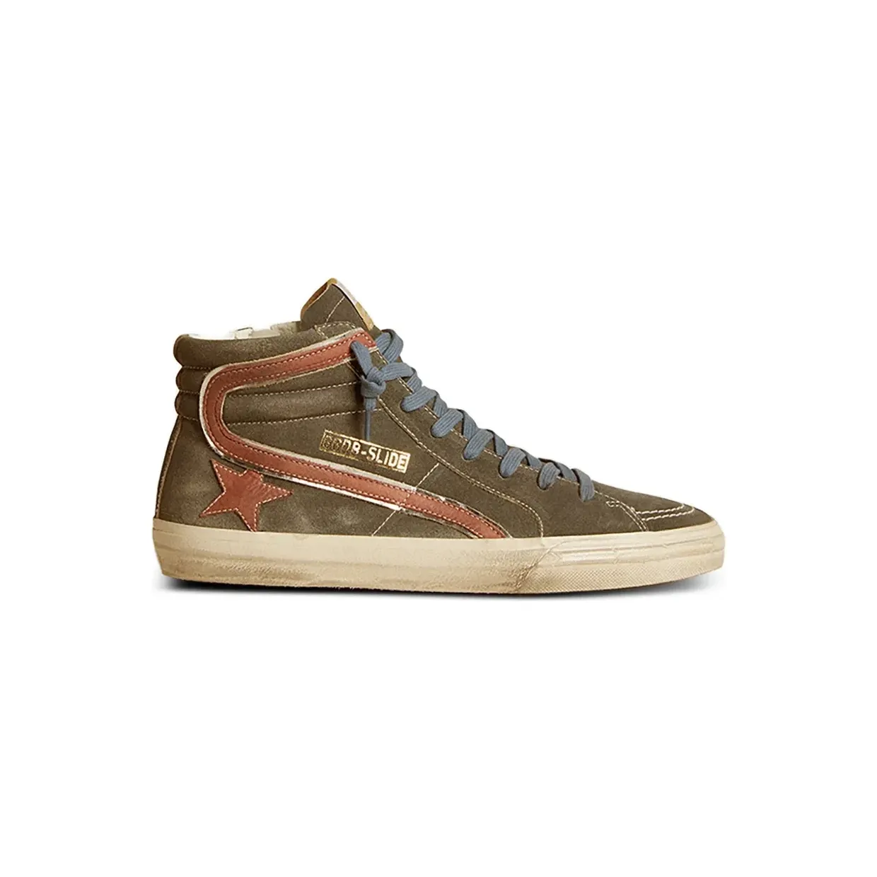 Golden Goose Leren met ster-verfraaiing “Grey” (GMF00115F006628)