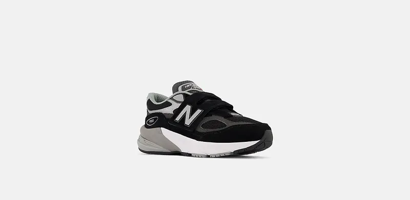 New Balance FuelCell 990v6 Hook and Loop Black Silver (PV990BK6)