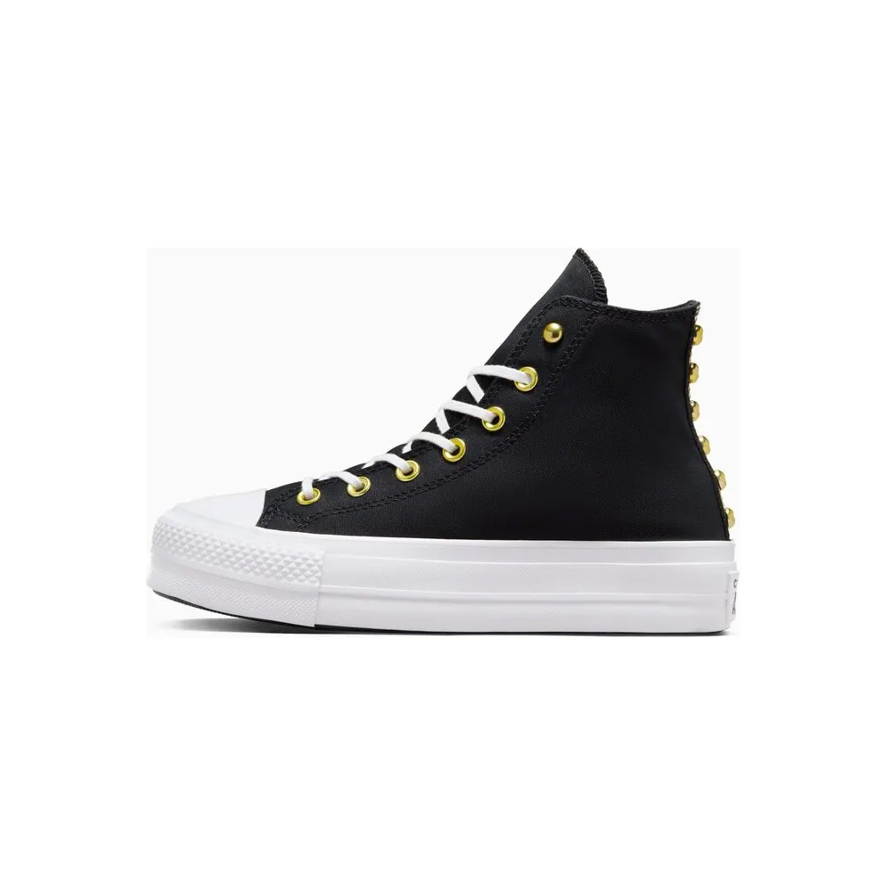 Converse Chuck Taylor All Star Lift Platform Star Studded Black/White/Gold – “Black” (A05453C)