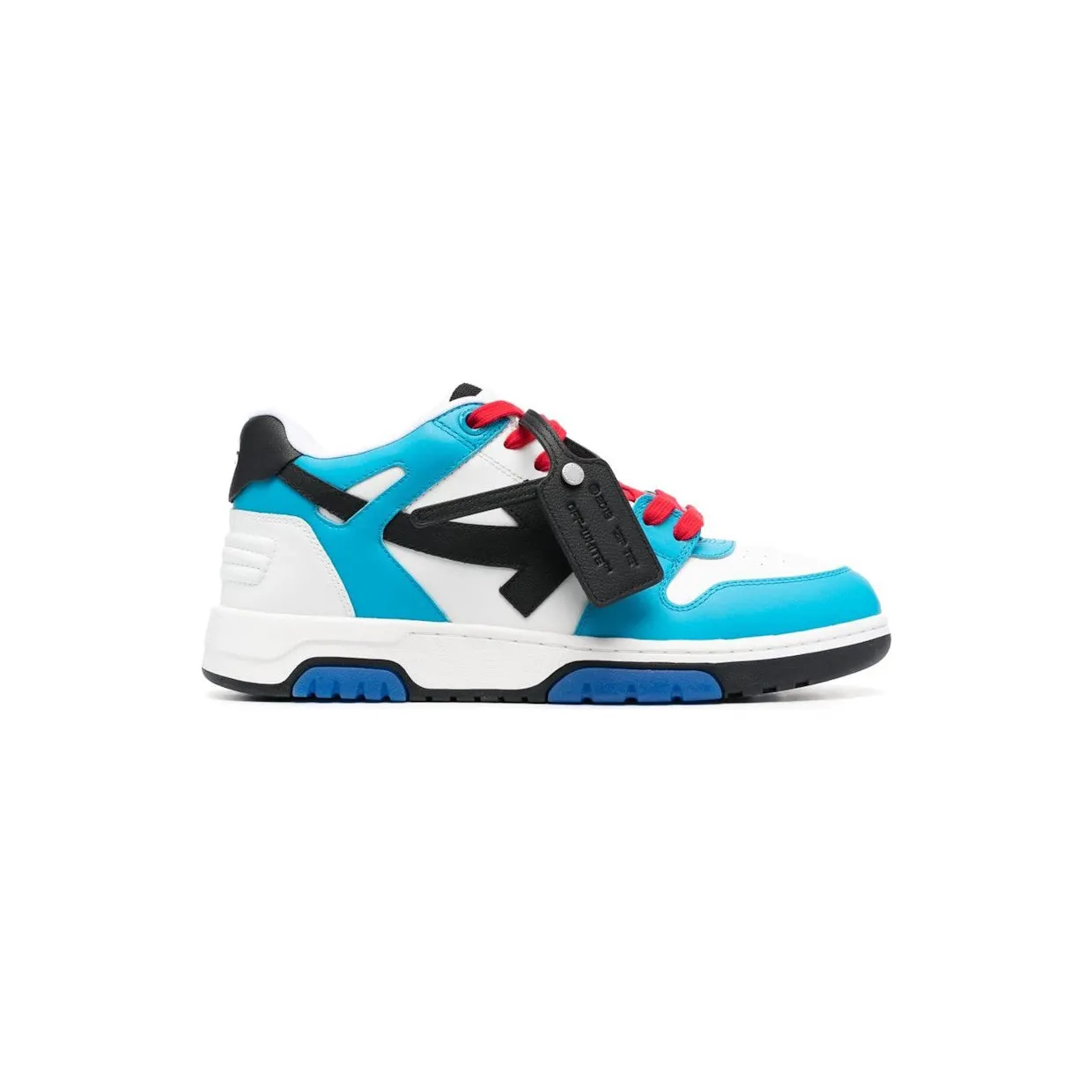 OFF-WHITE Out Of Office OOO Low Tops White Arctic Blue Red (OMIA189S23LEA0014510)