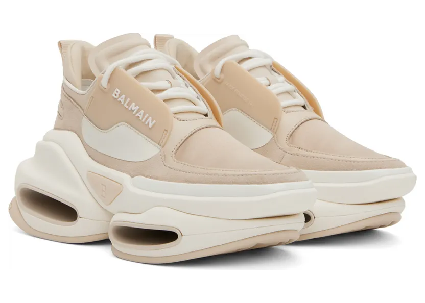 Balmain Beige B-Bold Sneakers (YN0VI541LCWD) (4)