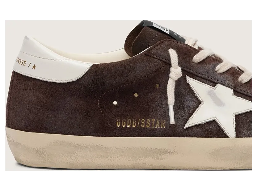 Golden Goose Women’S Super-Star In Brown Suede With White Star (GWF01016.F008949.55827) (4)