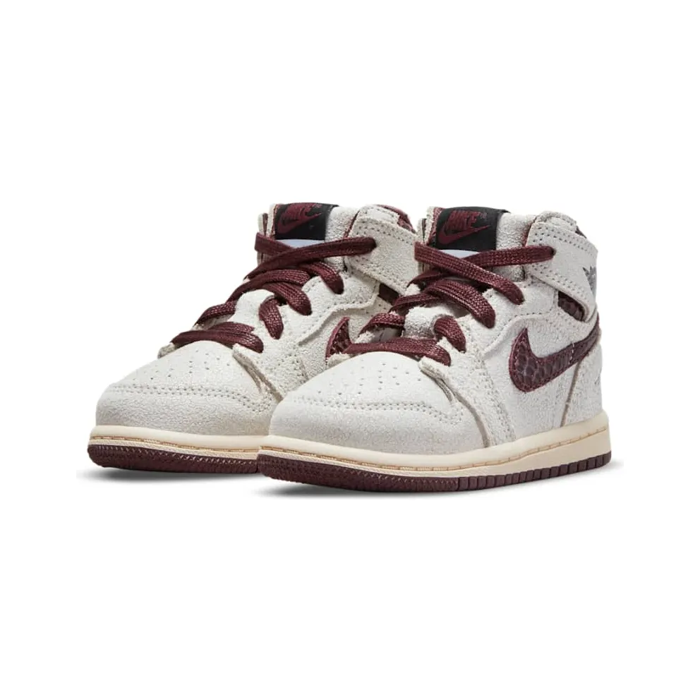 Air Jordan x Ma Maniere 1 High OG (TD) – “Sail / Burgundy Crush” (DO7098-100)