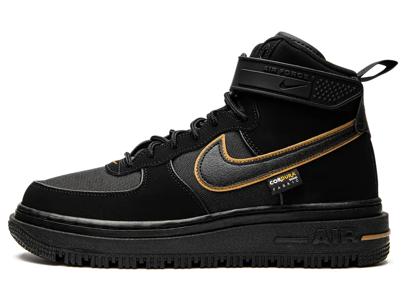 Nike Air Force 1 Boot Cordura Black Gold (DO6702-001)