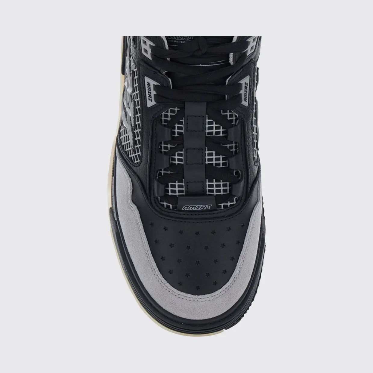 Amiri MA-94 Leather and Mesh Sneakers with Monogram and Suede Details Black (AMSNSN1088070) (3)