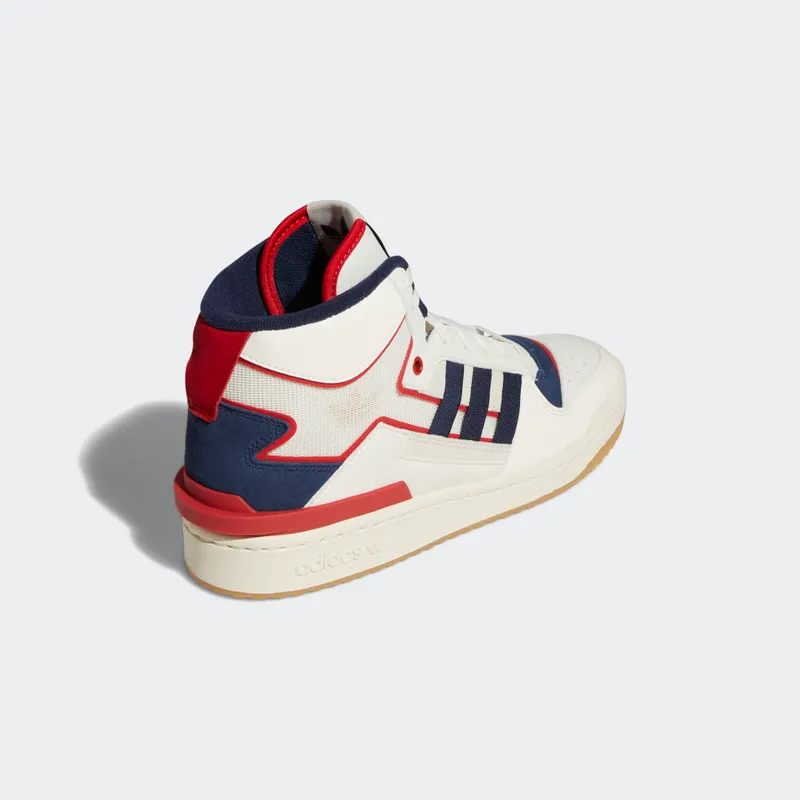 Adidas Forum Exhibit Mid Off White / Collegiate Navy / Scarlet (HQ1482)