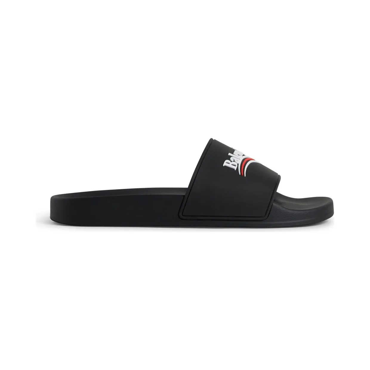 Balenciaga Pool Slide Black Political Campaign Logo