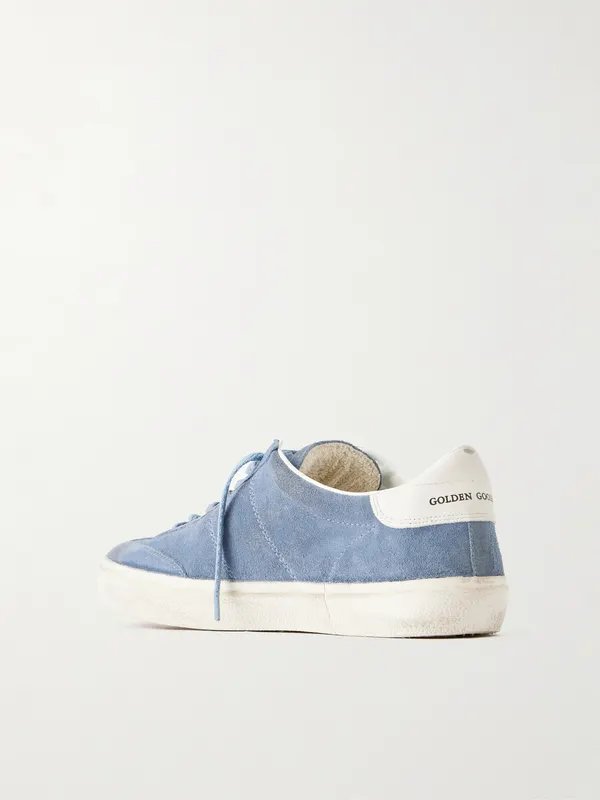 Golden Goose Soul Star Leather-Trimmed Suede Sneakers Blue (GMF00464.F008756) (4)