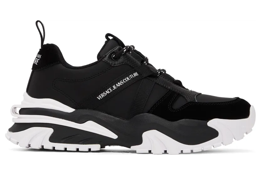 Versace Jeans Couture Black & White New Trail Trek Sneakers (E73YA3SI2EZS478)