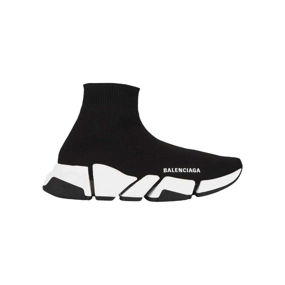 Balenciaga Black and White Speed 2.0 Sneakers (617239-W1702-1015)