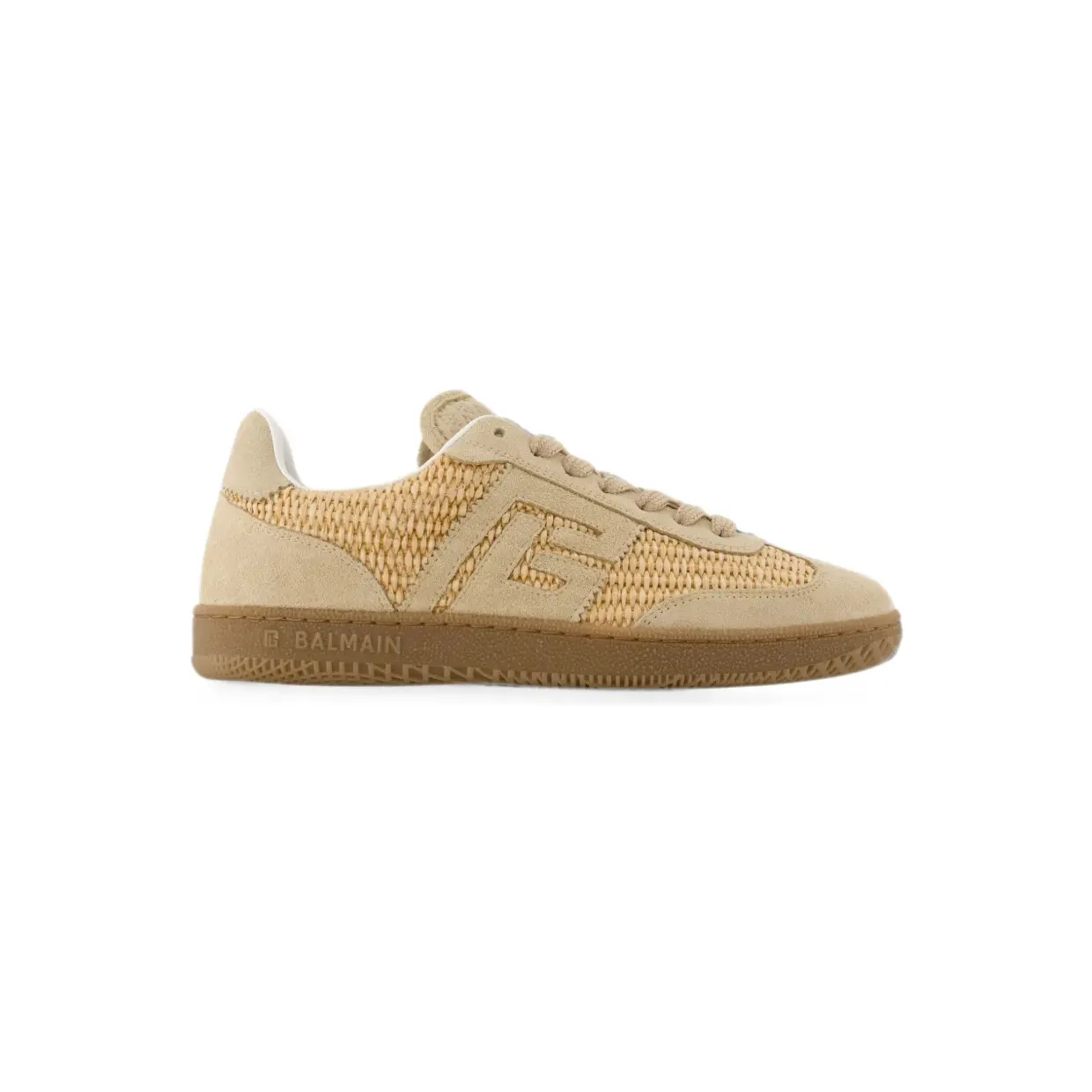 Balmain Swan Sneakers aus Wildleder – Nude (HN1VI735TRFI0BG)