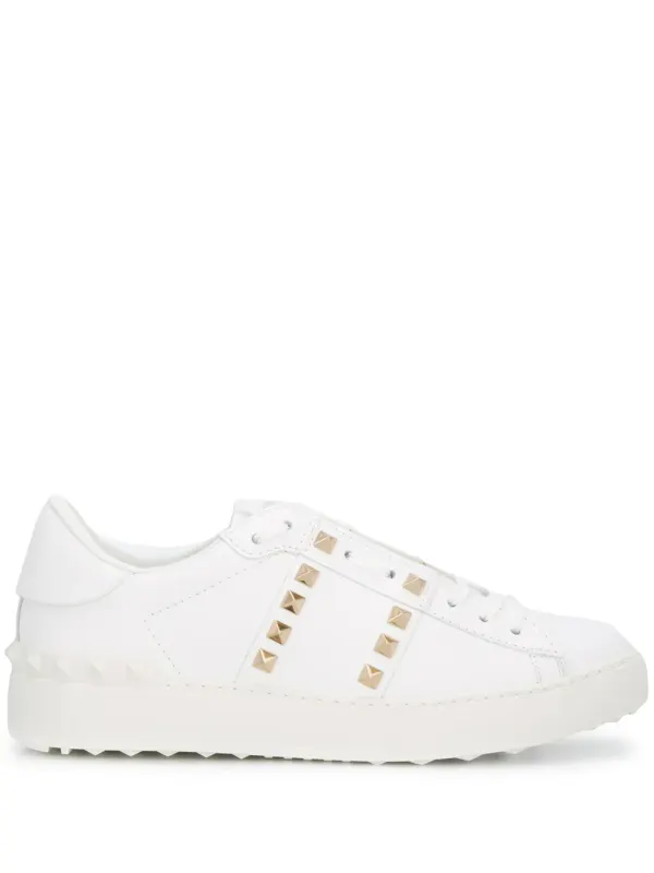 Valentino Garavani Rockstud leren Sandals with studs – White (WS0A01BHS)