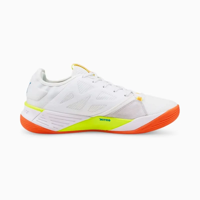 Puma Accelerate Turbo Nitro Handball Shoes White/Blue/Yellow (106459-03)